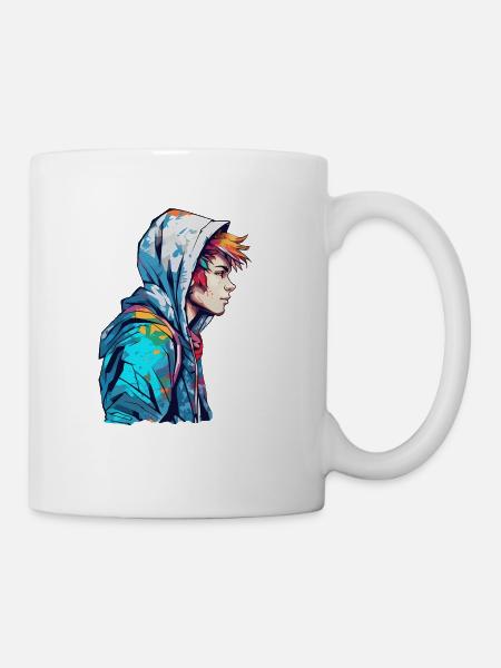 hooded boy - Coffee/Tea Mug - white
