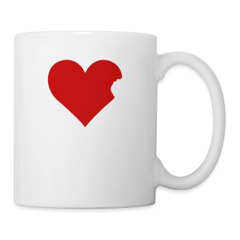 Heart bite - Coffee/Tea Mug - white - Right