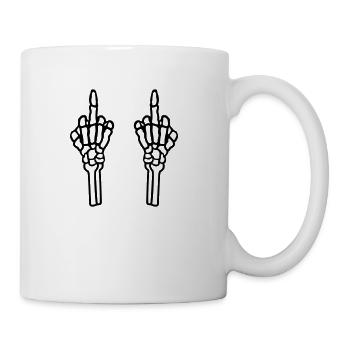 harassment fuck you skeleton - Coffee/Tea Mug - white - Right