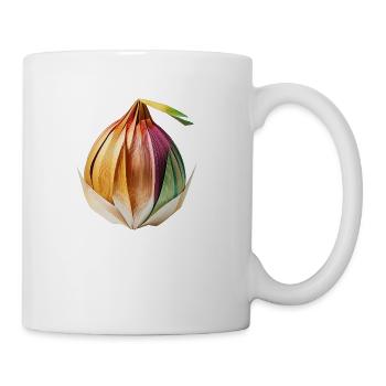 Origami Onion: Artistic Paper Craft of a Vegetable - Coffee/Tea Mug - white - Right