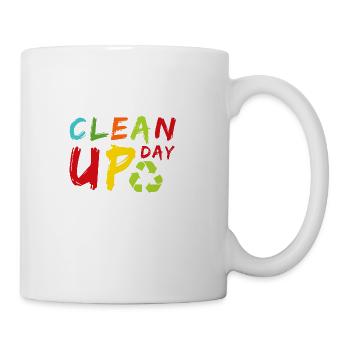 Happy Clean Up Day Cleaning Environmental - Coffee/Tea Mug - white - Right