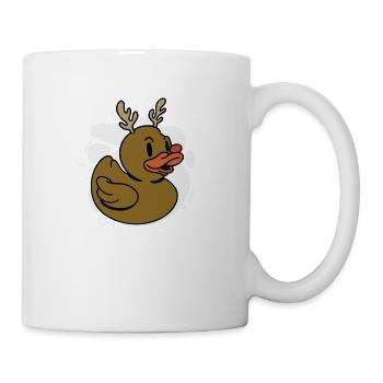 Cute Red Nosed Reindeer Rubber Ducky - Coffee/Tea Mug - white - Right