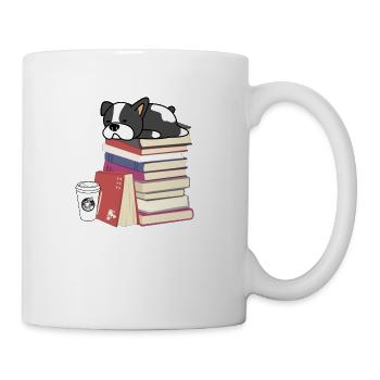 Dogs Books And Coffee Dog Reader Coffee Quote 1 - Coffee/Tea Mug - white - Right