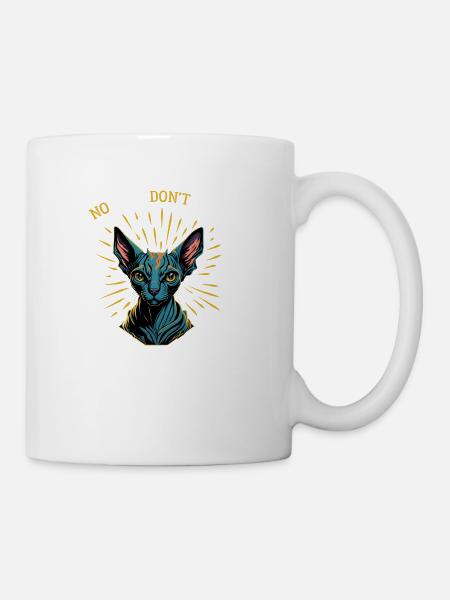 Sphynx Cat No Hair Don t Care V1 Funny Cute - Coffee/Tea Mug - white