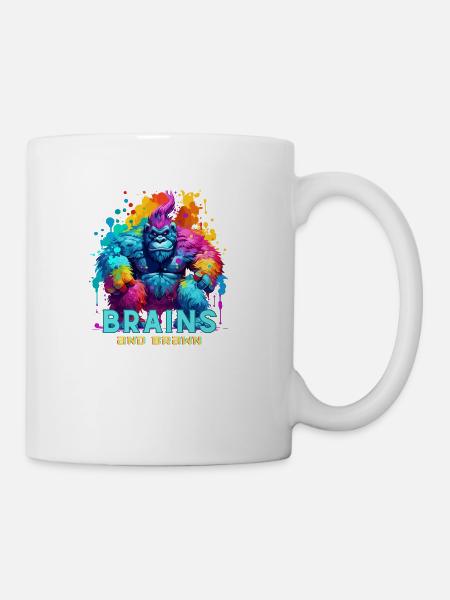 Gorilla Synthwave Graffiti Kids T-Shirt Design - Coffee/Tea Mug - white