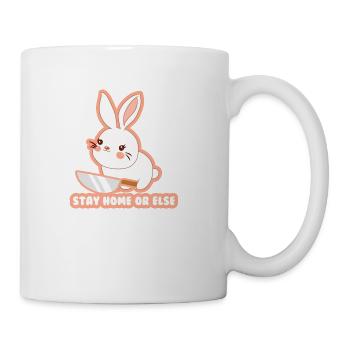 Stay Home cute trending girl - Coffee/Tea Mug - white - Right
