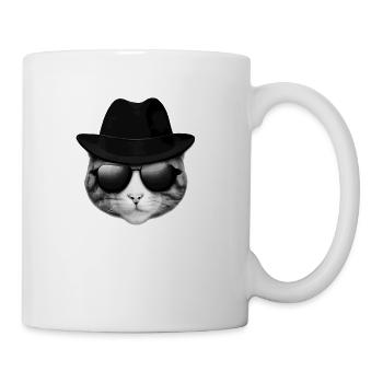 Blues Cat 4 Grayscale - Coffee/Tea Mug - white - Right