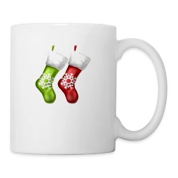 Socks On Fireplace Stockings On Chimney Christmas - Coffee/Tea Mug - white - Right