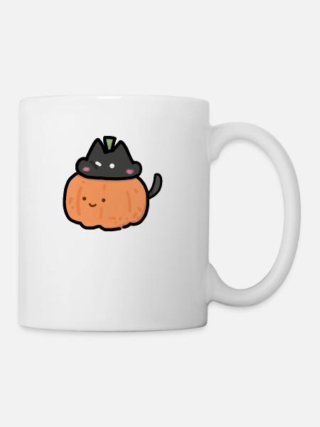 Black CatKin Halloween - Coffee/Tea Mug - white