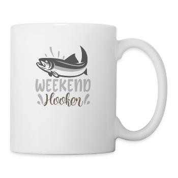 Funny Weekend Hooker For Fishing Gift - Coffee/Tea Mug - white - Right