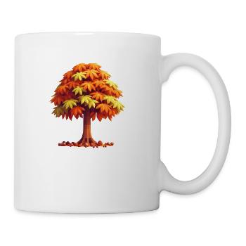 Autumn Splendor: Polygon Chestnut Tree - Coffee/Tea Mug - white - Right