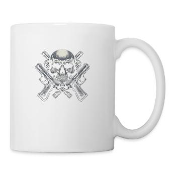 Ironclad Guardian: Crossed Pistols and Skull - Coffee/Tea Mug - white - Right