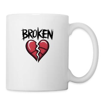 Broken Heart Emblem - Emotional Design - Coffee/Tea Mug - white - Right