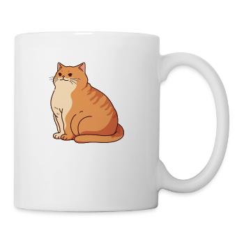 Fat orange tabby cat - Coffee/Tea Mug - white - Right