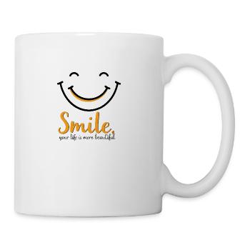 Smile, Your Life is More Beautiful - Coffee/Tea Mug - white - Right