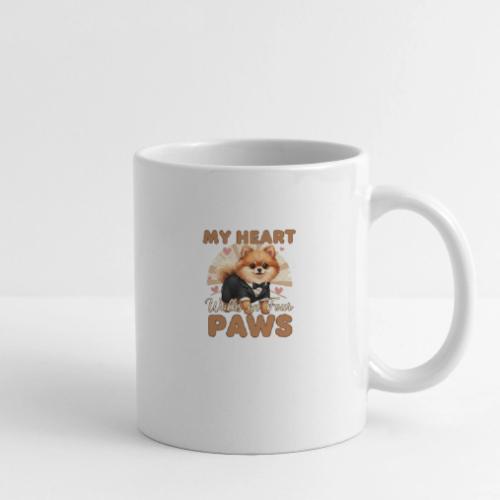 My Heart Walks on Four Paws – Pomeranian tee - Coffee/Tea Mug