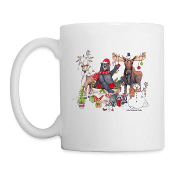 Woodland Critter Christmas Gathering - Coffee/Tea Mug - white - Left