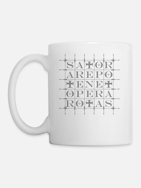 SATOR Square [GREY] - Coffee/Tea Mug - white