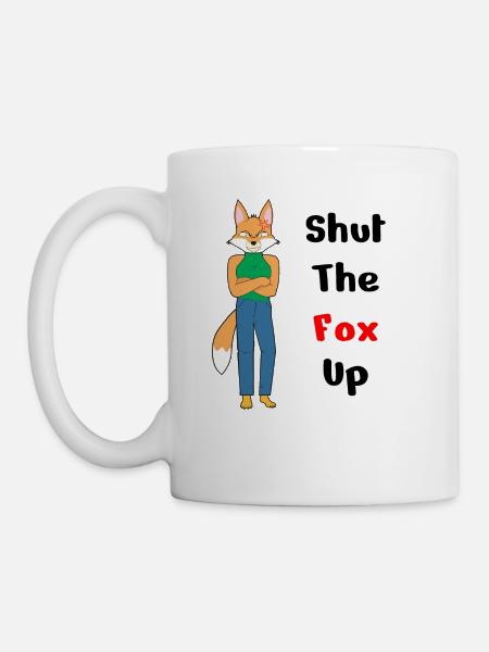 Cartoonish Shut the Fox Up - Coffee/Tea Mug - white