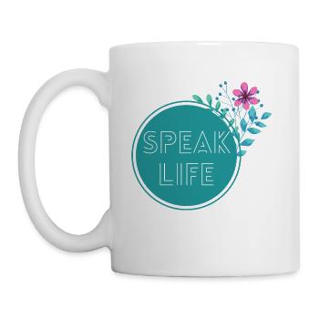 Speak Life Let Your Faith Bloom Merch - Coffee/Tea Mug - white - Left