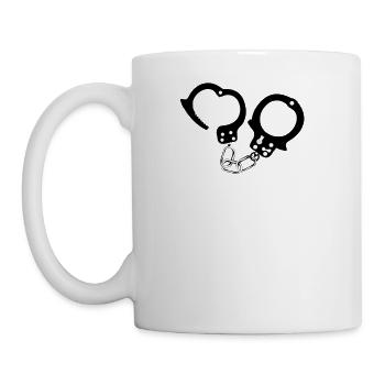 Handcuffs & Chains BDSM Bondage Kinky Fetish - Coffee/Tea Mug - white - Left