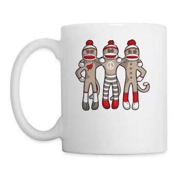 Sock Monkey Buddies - Coffee/Tea Mug - white - Left
