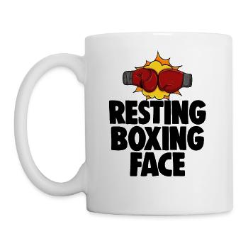 Resting Boxing Face - Coffee/Tea Mug - white - Left