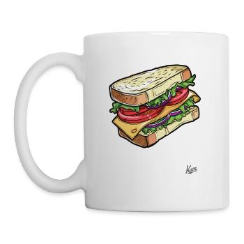 Big Cartoon Sandwich – Extra Everything - Coffee/Tea Mug - white - Left
