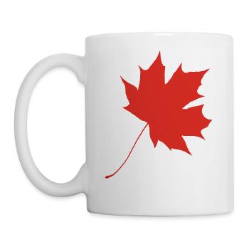 Red maple leaf - Coffee/Tea Mug - white - Left