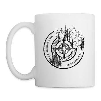 Compass Mountains - Coffee/Tea Mug - white - Left