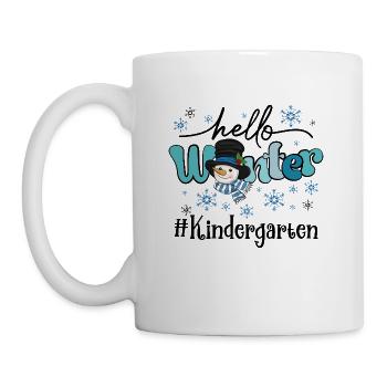 Kindergarten Teacher Winter Kids Kindergarten Snow - Coffee/Tea Mug - white - Left