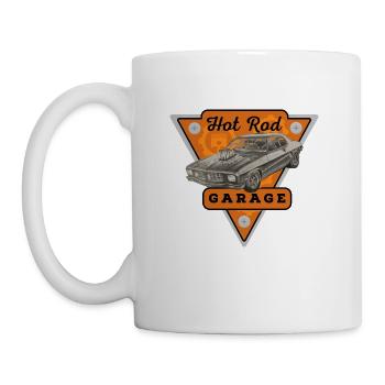 garage car hot rod sweat shirt - Coffee/Tea Mug - white - Left