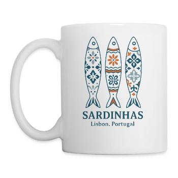 Sardinhas Lisboa Vibes | Portuguese Tile Fish - Coffee/Tea Mug - white - Left