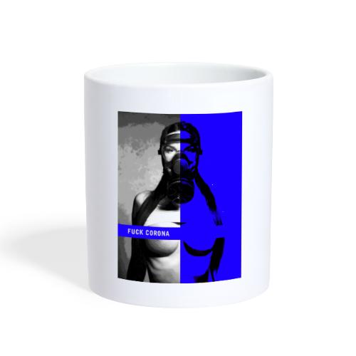 masked girl blue - FUCK CORONA 4 dark clothes - Coffee/Tea Mug