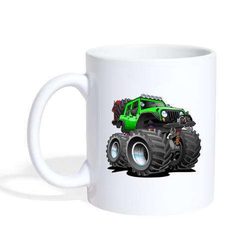 Off road 4x4 gecko green jeeper cartoon - Coffee/Tea Mug