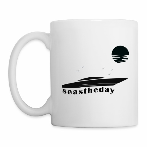 Seas the Day Maritime Speedboat Powerboat Boater. - Coffee/Tea Mug