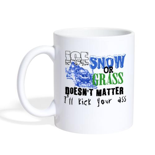 Ice, Snow or Grass - Snowmobile Raci - Coffee/Tea Mug