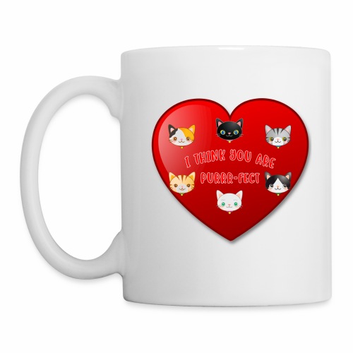 St Valentine Day Purr-fect Heart Alley Cat Pet Pun - Coffee/Tea Mug