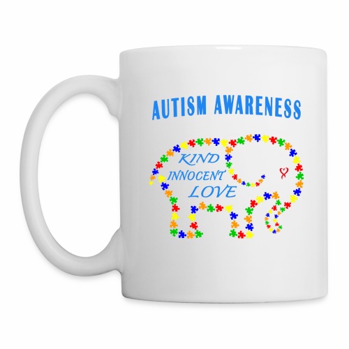 World Autism April Puzzle Heart Elephant Love Kids - Coffee/Tea Mug