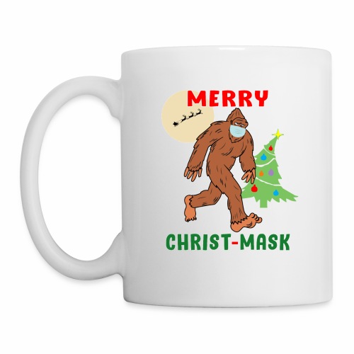 Merry Christmask Sasquatch Mask Social Distance. - Coffee/Tea Mug