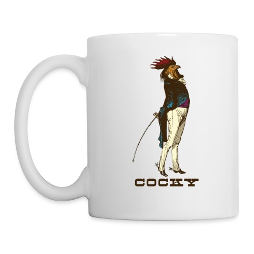 Cocky the Vintage Rooster Chicken - color - Coffee/Tea Mug