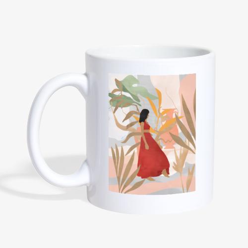 Red Dahlia summer flower - Coffee/Tea Mug
