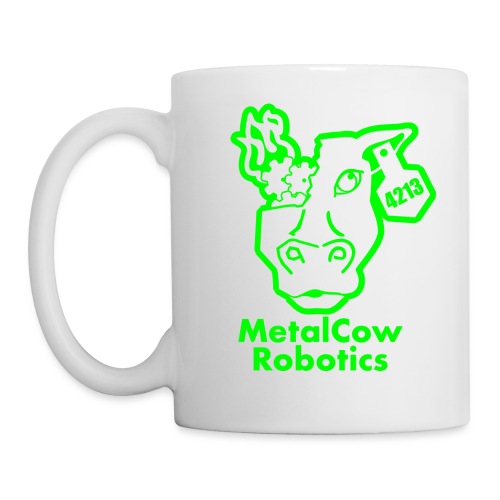 MetalCowLogo GreenOutline - Coffee/Tea Mug