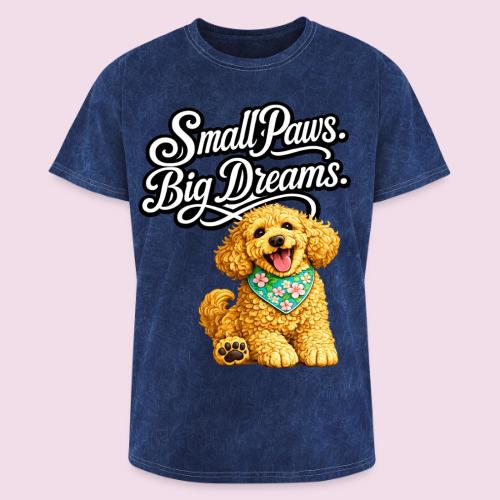 Small Paws Big Dreams Goldendoodle Puppy - Washed Unisex T-Shirt