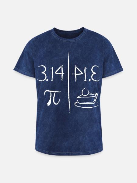 Pi Mirrors Pie - Washed Unisex T-Shirt - mineral navy