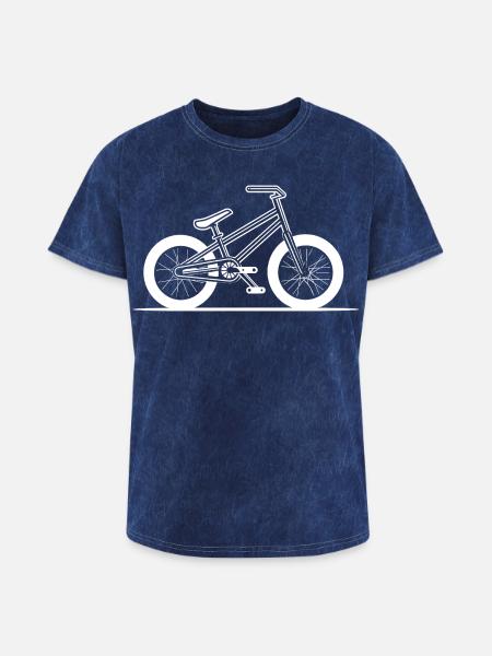 BMX Bike Drawing - Washed Unisex T-Shirt - mineral navy
