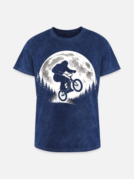 Bigfoot BMX Jump - Washed Unisex T-Shirt - mineral navy