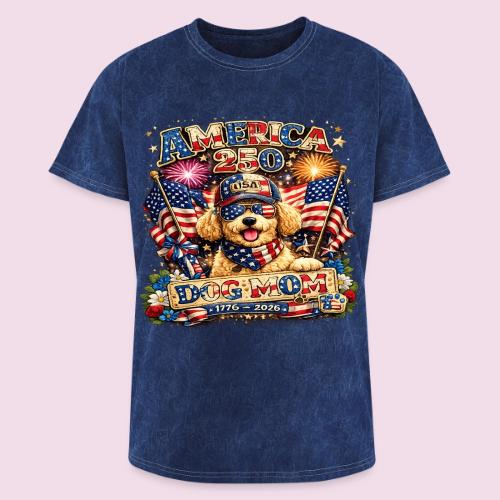 America 250 Dog Mom Patriotic Goldendoodle Shirt - Washed Unisex T-Shirt