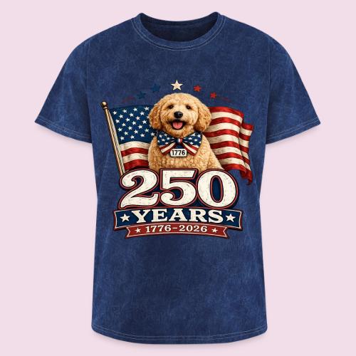 America 250 Dog Mom Goldendoodle - Washed Unisex T-Shirt