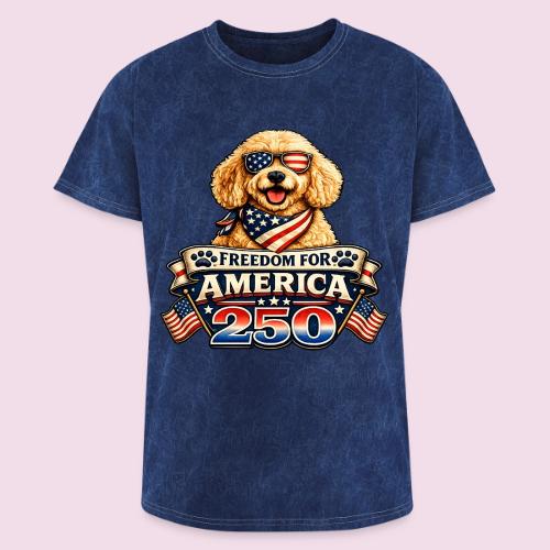 Freedom For America 250 Patriotic Goldendoodle - Washed Unisex T-Shirt